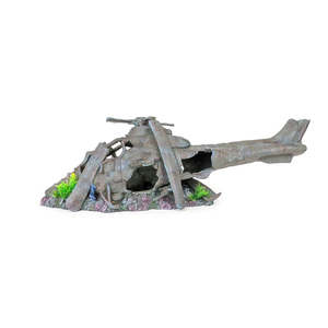 Aqua Care Ornament Helicopter on Rock
