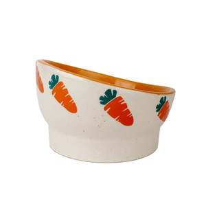 Ceramic Pet Bowls: Pipsqueak Bowl Ceramic Ergonomic Carrot