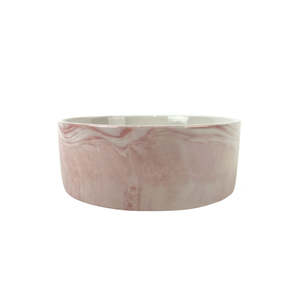 Ceramic Pet Bowls: Cattitude Ceramic Cat Bowl Zen Marble Pink