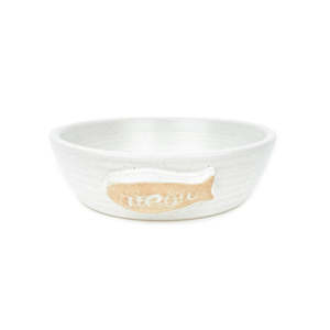 Cattitude Ceramic Cat Dish White Tuna