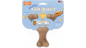 Nylabone Puppy Gourmet Style Strong Wishbone Peanut Butter Dog Toy