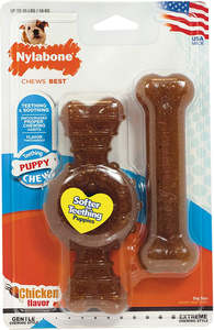 Nylabone Dog Toys: Nylabone Puppy Chew Bone & Ring Bone Twin Pack Dog Toy
