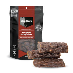 Black Hawk Dog Treats: Black Hawk Treats Dog Kangaroo Jerky Sticks 100g
