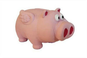 Latex Squeaky Grunter Flying Pig 15cm