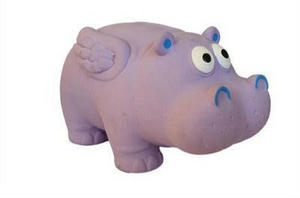 Multipet Dog Toys: Latex Squeaky Grunter Flying Hippo 15cm