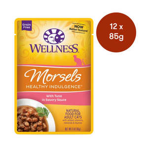 Cat Wet Food: Wellness Morsels Tuna Adult Wet Cat Food