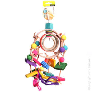 Cat: Avi One Dream Catcher With Wooden And Plastic Beads Bird Toy