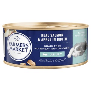 Farmers Market Adult Cat Real Salmon & Apple in Broth 80g x 24