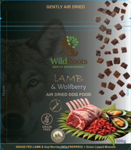 Dog Premium Range: WildRoots GojiGlow Dog Food Air-Dried Lamb & Goji Berries 500g