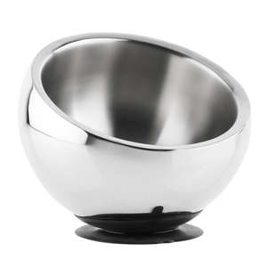Nobby Stainless Steel Dog Bowl - Double Walled with Suction Cup Base
