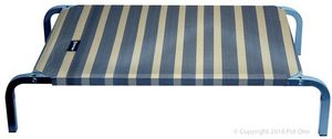 Pet One Raised Dog Bed Charcoal/Wheat Stripes 75x47x15cm