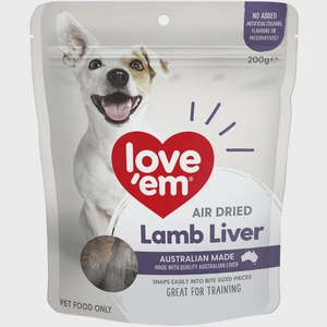 Treats: Love'em Dog Air Dried lamb Liver 200g