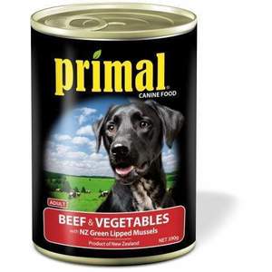 Primal Canned Dog Food Beef & Vegetable 390g