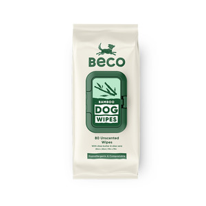 Grooming Aids: Beco Bamboo Dog Wipes Unscented Compostable Hypoallergenic 80 Pack