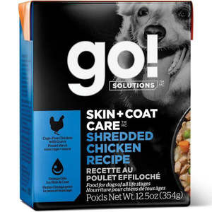 Go Now Fresh: GO! Solutions Dog Skin & Coat Shredded Chicken Tetrapak 354g