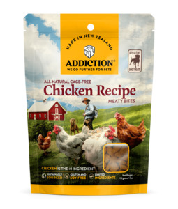 Addiction: Addiction  Meaty Bites Chicken Dog Treats 113g