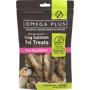 Omega Plus Whole King Salmon  Pet Treats 80g