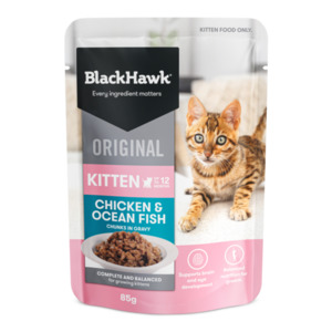 Black Hawk: Black Hawk Original Chicken & Ocean Fish in Gravy Kitten Wet Food 85g