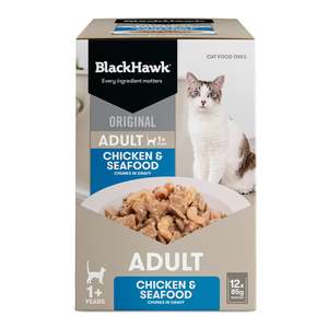 Black Hawk Original Adult Chicken & Seafood in Gravy Wet Food 85g