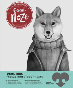 Good Noze: Veal Ribs Freeze Dried Dog Treats 100g