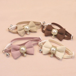Waffle Bow Tie Pet Collar with Bell – Adjustable Dress Collar Pet Pop