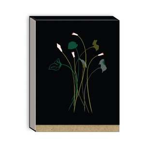 Stationery: Floral Black Pocket Notebook