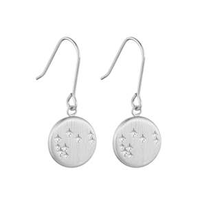 Round Mystical Matariki Pendant Earring - Silver
