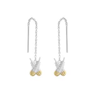 Huia Feather Thread Earrings - Silver