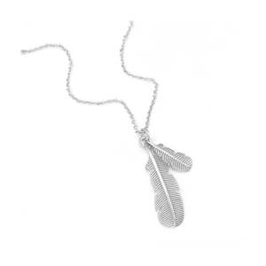 Huia Feather Necklace - Silver