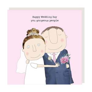 Greeting Cards: Happy Wedding Day Gorgeous People Greeting Card