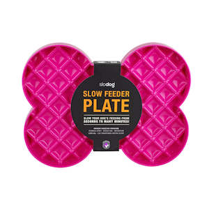 Slodog - Slow Feeder Plate - Bone Pink