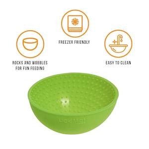 LickiMat Wobble Slow Feeder Boredom Buster Dog Food Bowl -  Green