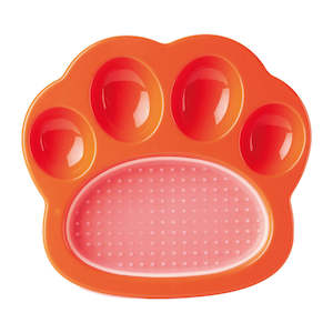 PAW 2-IN-1 Slow Feeder and Lick Pad ORANGE, MINI