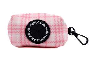 Poop Bags And Holders: Pink Houndstooth- Poop Bag Holder
