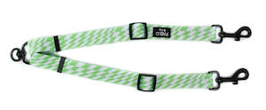 Leash Splitters: Lime Check Check - Adjustable Leash Splitter - SMALL