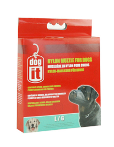 Muzzles: Dogit Nylon Muzzle Black Large 18.5cm