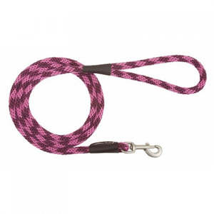 Leads Collars: Mendota Snap Lead - Ruby - Brushed Nickel