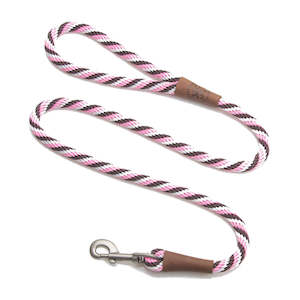 Leads Collars: Mendota Snap Lead - Pink Chocolate - Brushed Nickel