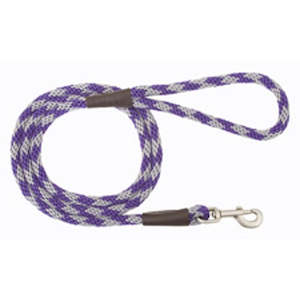 Leads Collars: Mendota Snap Lead - Amethyst - Brushed Nickel