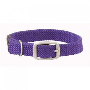 Dog Collars: Mendota Double-Braid Collar - Purple with Brushed Nickel Hardware