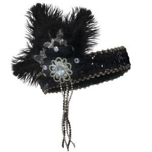 Headpiece Flapper Black Silver