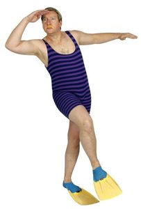 20s Bathers Purple Navy Stripe