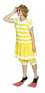 20s Bathers Yellow White Stripe Set