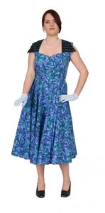 Products: 50s Blue Floral Swing Dress