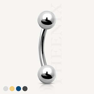 Titanium Ball Curved Barbell