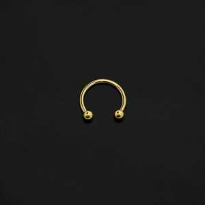 ASTM F136 Implant Grade Titanium Gold Circular Barbell Horseshoe