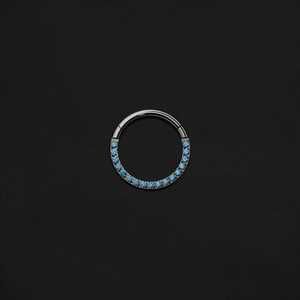 ASTM F136 Implant Grade Titanium Paved AQ Hinged Ring Clicker