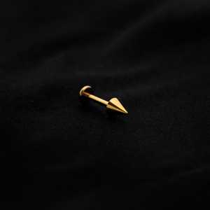 ASTM F136 Implant Grade Titanium Gold Spike Labret Stud