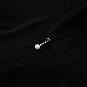 ASTM F136 Implant Grade Titanium White Opal Flatback Labret Stud