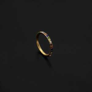 ASTM F136 Implant Grade Titanium Gold Outward Paved RB Hinged Ring Clicker